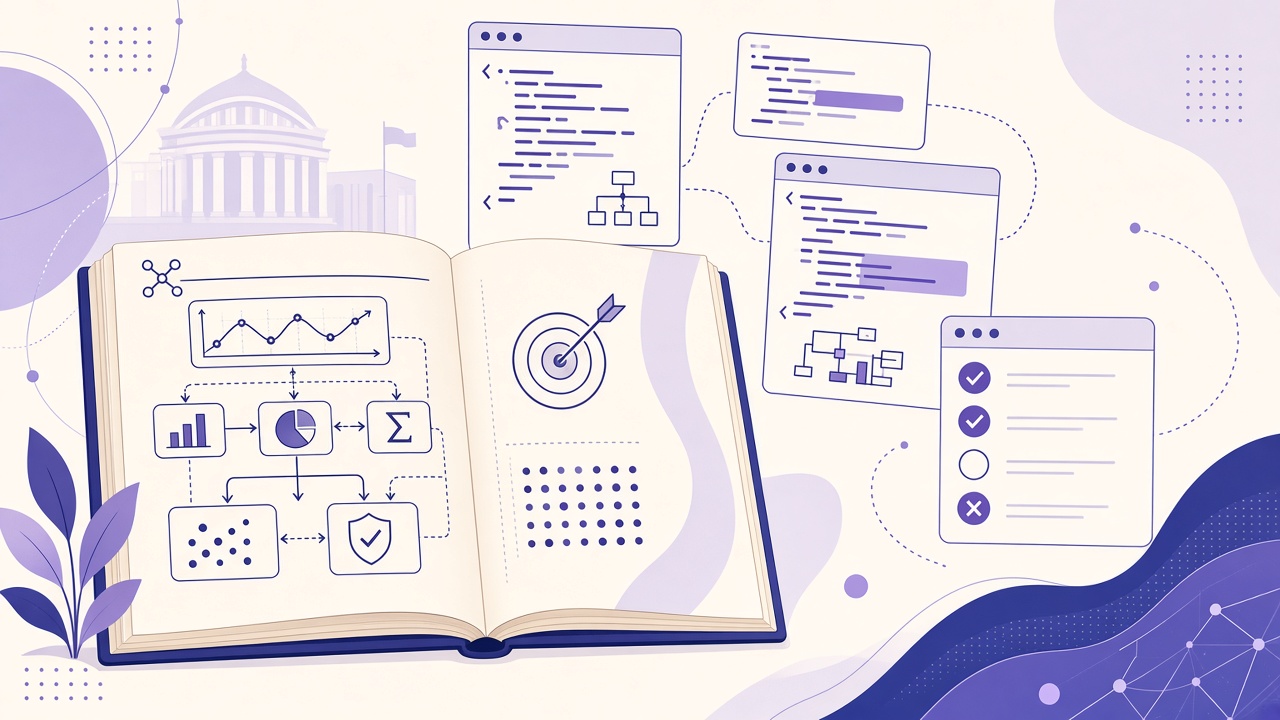 Quant academy dossier with schematic and script blocks
